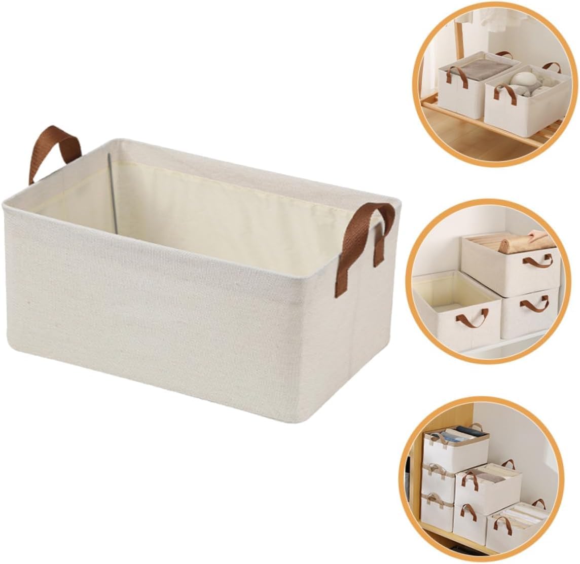 Renva 6Pcs Collapsible Fabric Storage Cubes Organizer With Handles Foldable Storage Baskets For Organizing Toys, Books, Shelves,